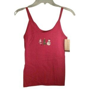 Secret Treasures Size S Womens Christmas Red Santa Tree Snowman